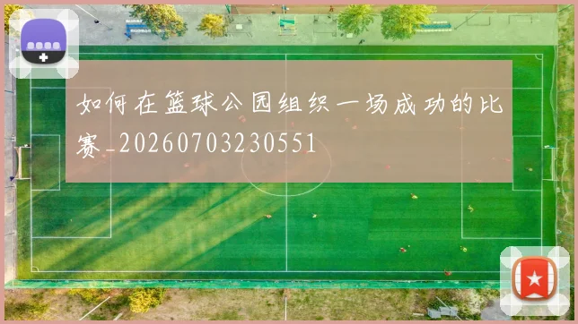 如何在篮球公园组织一场成功的比赛_20260703230551